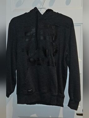 Men's Charcoal Crewneck Hooded Sweater